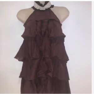 Bebe vintage Y2K ruffle halter top
